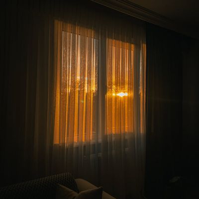 Soft light in a quiet room for relaxation.